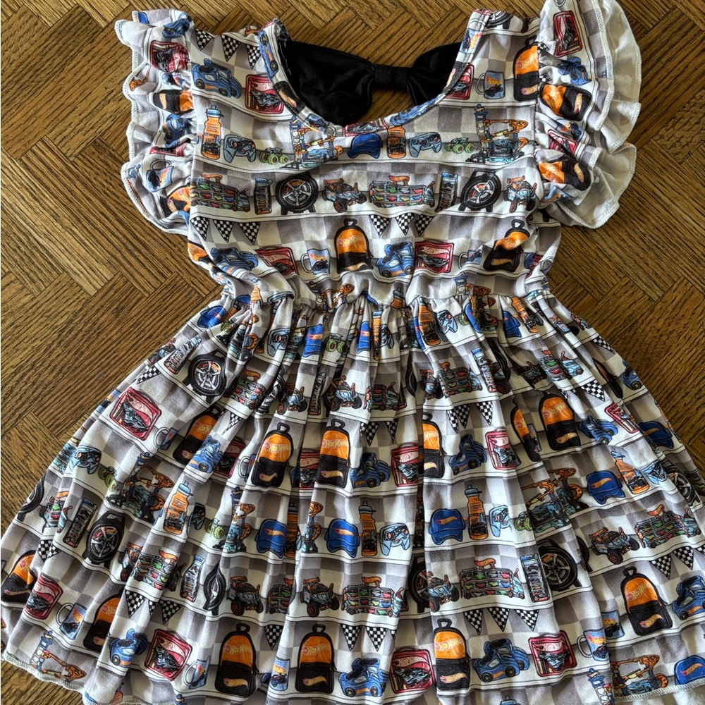 Girls car bamboo dress with bloomers 3t